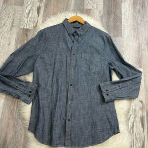 NWT Men’s Banana Republic grant long sleeve dark denim Shirt sz Large